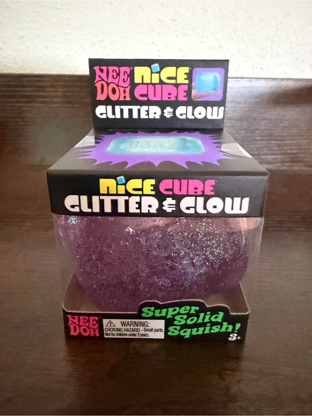 Nee Doh Glitter & Glow Nice Cube - purple